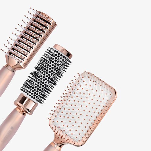 Set perie rotunda, perie schelet, perie cu palete, Roz, 51639.02