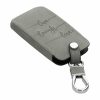 Husa Cheie Auto pentru Renault / Dacia - 4 Butoane - Keyless Go, Piele nabuc, Gri, 48565.09