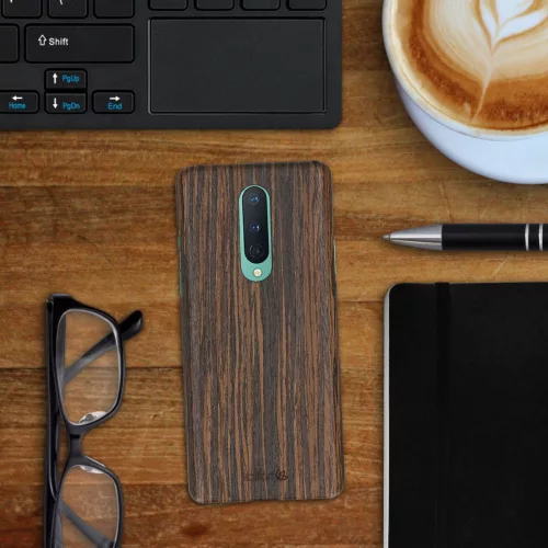 Husa pentru OnePlus 8, Lemn, Maro, 51868.01