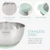 Set 2 boluri metalice multifunctionale cu capac Navaris, 20 cm si 24 cm, 3 razatori, Antiderapant, Inox, Argintiu/Verde, 49210.02.71