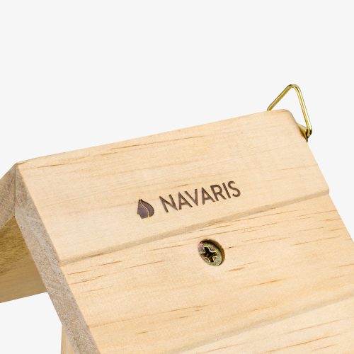 Casuta pentru gargarite din lemn de pin Navaris, 12.5 x 9.5 x 28 cm, Maro, 53216.01