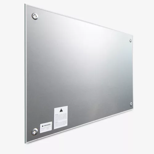 Tabla memo din sticla Navaris, magnetica, 90x60 cm, pentru note si planificare, gri, sticla