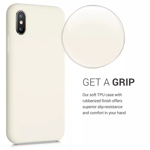 Husa pentru Apple iPhone X / iPhone XS, Silicon, Bej, 46313.204