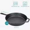 Tigaie adanca rotunda din fonta cu maner Navaris - 25 cm, 48585.01.2