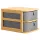 Organizator pentru cosmetice din bambus si material textil Navaris, 2 Sertare, 54184.01