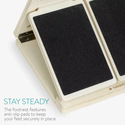 Placa de exercitii reglabila pentru intinderea gambelor Navaris, 4 Nivele, Lemn, 54275.02