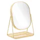 Oglinda cosmetica Navaris cu tava pentru bijuterii, 20.5x13.3x28 cm, roz/auriu, sticla/metal
