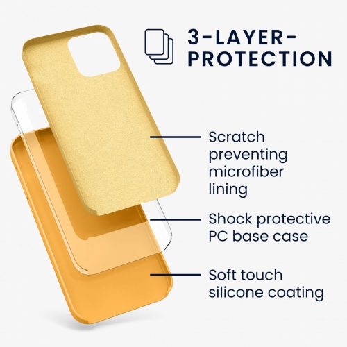 Husa pentru iPhone 12 Pro Max, Silicon, Galben, 52644.217