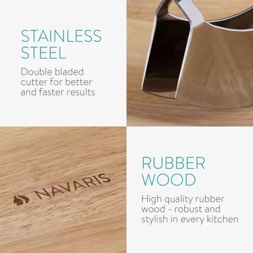 Set tocator si cutit semicircular Navaris pentru taiat ierburi aromatice, 24x24x3 cm, 52978.02
