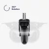 Set 5 Roti pentru scaun de birou tija 11 mm, Kwmobile, Negru, Poliuretan, 55604.01