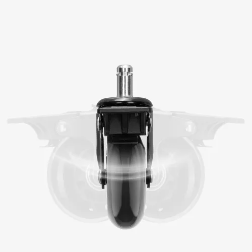 Set 5 Roti pentru scaun de birou tija 11 mm, Kwmobile, Negru, Poliuretan, 55604.01