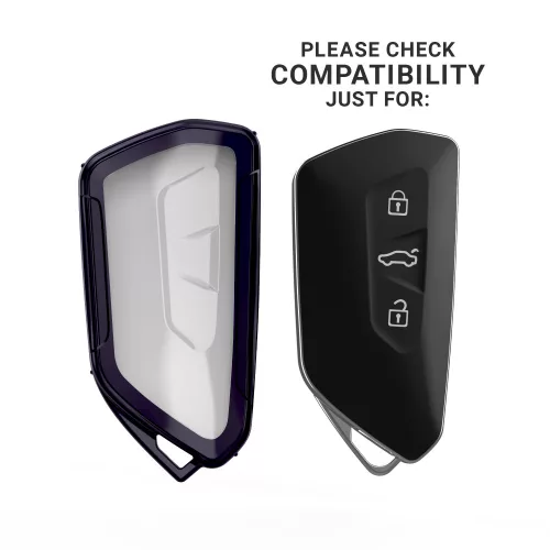 Husa Cheie Auto pentru VW / Skoda / Seat - 3 Butoane, kwmobile, Silicon, Multicolor, 55672.01