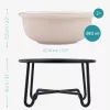 Set 2 Boluri de ceramica cu suport metalic Navaris, 380 ml, 55724.11
