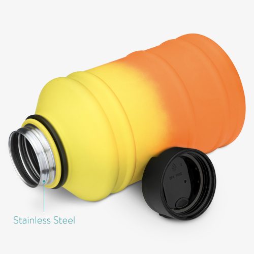 Sticla de apa din otel inoxidabil Navaris cu un singur perete, 2.2 litri, Portocaliu, 53701.29