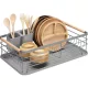 Scurgator de vase Navaris, cu suport de picurare, cu raft pentru farfurii, pahare si tacamuri, gri, 42.5x31.5x14 cm, 52545.03