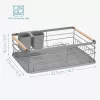 Scurgator de vase Navaris, cu suport de picurare, cu raft pentru farfurii, pahare si tacamuri, gri, 42.5x31.5x14 cm, 52545.03