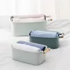 Set 4 cutii depozitare Navaris cu maner din lemn, 37, 8x21, 4x14 cm si 28, 5x16x10, 5 cm, maro, lemn