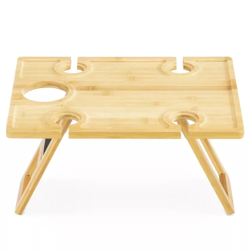 Masuta picnic portabila Navaris, 43x32x23 cm, 4 suporturi pahare, pliabila, 56161.01