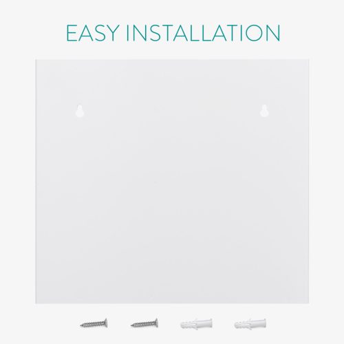 Suport reviste pe perete Navaris, 30x27x11 cm, capacitate 10 kg, alb, metal