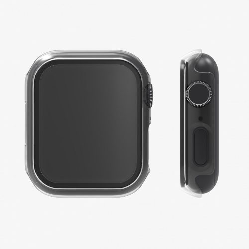 Set 2 Huse pentru Apple Watch 7 (41mm), kwmobile, Sticla securizata, Negru / Transparent, 56540.01