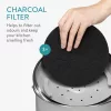 Cos De Compost Metalic, Gri, 3L + 3x Filtru, Navaris, 49642.1.22