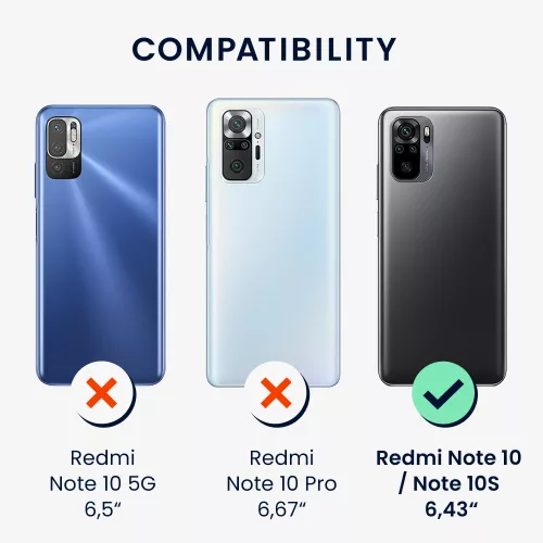 Husa pentru Xiaomi Redmi Note 10 / Redmi Note 10S, Textil, Negru, 56898.73, kwmobile
