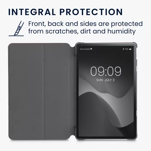 Husa pentru tableta Lenovo Tab P11, Kwmobile, Rosu/Negru, Textil, 55710.20