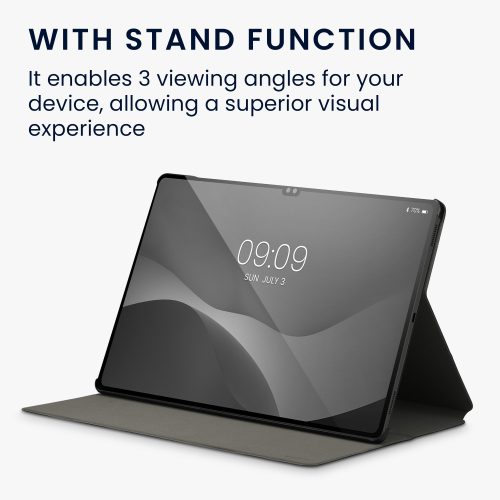 Husa pentru tableta Samsung Galaxy Tab S8 Ultra, Kwmobile, Gri/Negru, Textil, 57139.73