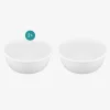 Set de 2 boluri Navaris pentru apa si hrana, caini/pisici, Alb, Ceramica, 57207.2