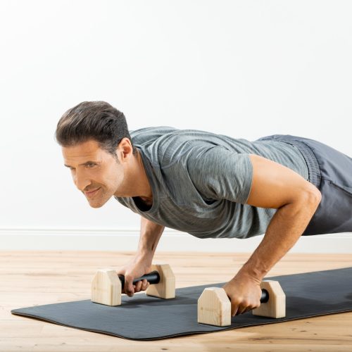 Set 2 Paralete fitness Navaris, 25x10x9.5 cm, baza antiderapanta, suport 200 kg, 57259.2