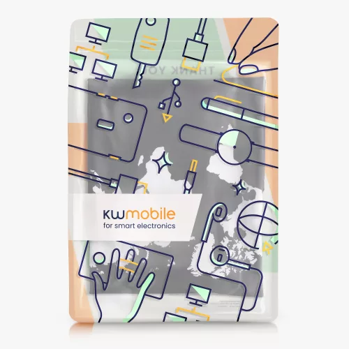 Husa pentru troler marime L, Kwmobile, Negru/Alb, Lycra, 45230.3.04