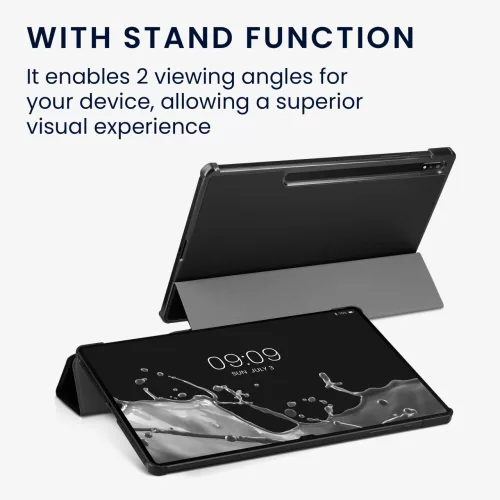 Husa pentru tableta Samsung Galaxy Tab S8 Plus, Kwmobile, Negru, Piele ecologica, 57464.01