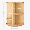 Organizator machiaj rotativ Navaris, 25x30.5 cm, 4 compartimente, 360, maro, bambus