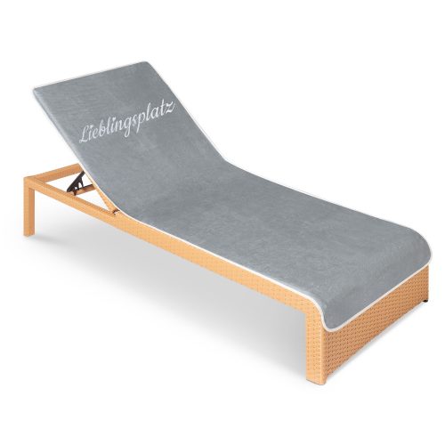 Prosop pentru sezlong Homelevel, 75 x 200 cm, Gri, Bumbac / Poliester, 55649.02.22