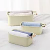 Set 4 cutii depozitare Navaris, cu maner din lemn, 37.8x21.4x14 cm si 28.5x16x10.5 cm, crem, lemn