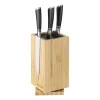 Suport rotativ din bambus pentru cutite Navaris cu peri detasabile, 25x12,5x12,5 cm, 54909.02