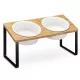 Set castroane animale Navaris cu suport inalt, 2 boluri din ceramica, 950 ml fiecare, 55228.3