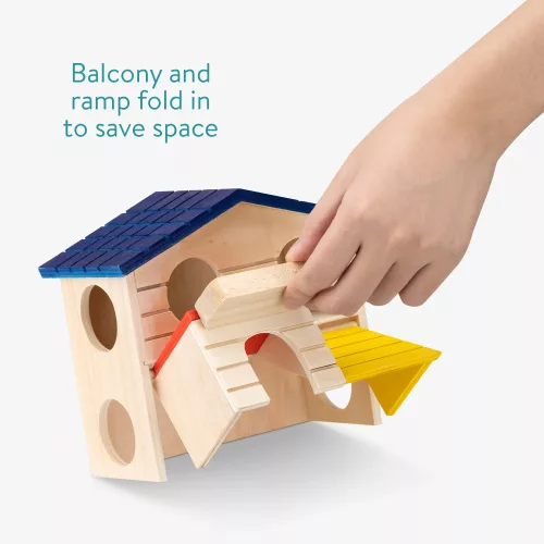 Casuta Navaris pentru hamsteri, Lemn, Multicolor, 58406.01