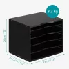 Organizator documente Navaris, 33x24.5x26 cm, rafturi reglabile, birou, negru, MDF/bambus
