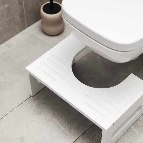 Inaltator pentru toaleta Navaris, pozitie ghemuit, antiderapant, 43.5x28x18.5 cm, alb, bambus