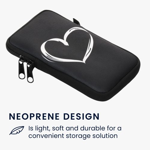 Husa Universala Kwmobile marime XL - 6,8 inch, Neopren, Negru/Alb, 58701.4.02