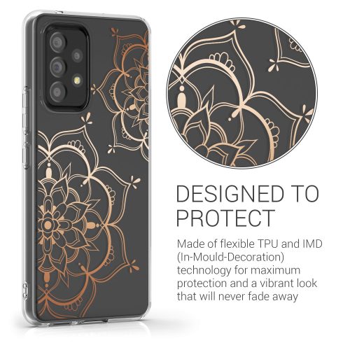 Husa Kwmobile pentru Samsung Galaxy A53 5G, Silicon, Transparent/Roz, 58800.02