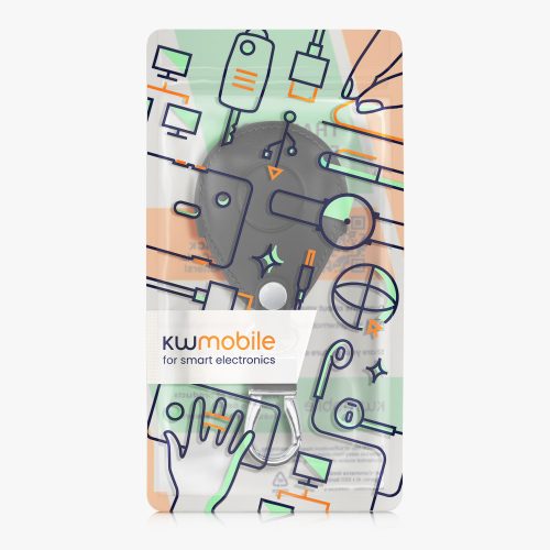 Husa Cheie Moto pentru Harley Davidson , Kwmobile, Negru/Alb, Piele ecologica, 58826.03