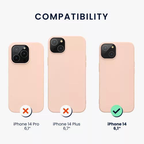 Husa Kwmobile pentru Apple iPhone 14, Silicon, Crem, 59079.225