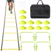 Set Navaris scara agilitate cu jaloane, 12 trepte, 6 m, conuri, geanta inclusa, 61118.06