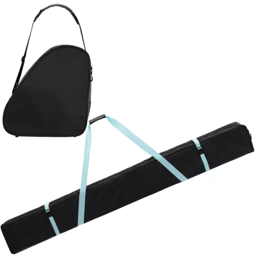Set huse schi si clapari Navaris, geanta schi 170 cm, compartiment clapari 42x38x22 cm, negru, textil