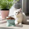 Set 2 boluri ceramica pentru pisici Navaris, 120 ml, design ridicat, ceramica, 61289.06