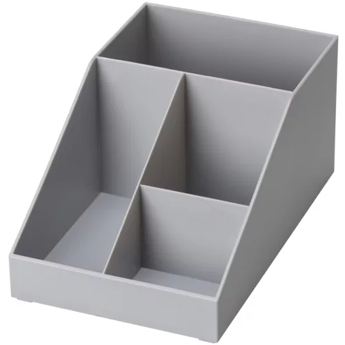 Organizator accesorii cafea Navaris, 4 compartimente, 25.4x16x12.3 cm, HIPS, gri, plastic