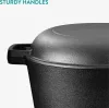 Oala cuptor olandez cu capac Navaris din fonta, pentru plite/cuptoare, 4.7 l,  32 cm, 61695.02