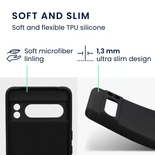 Husa Kwmobile pentru Google Pixel 8 Pro, Negru, Silicon, 61860.01